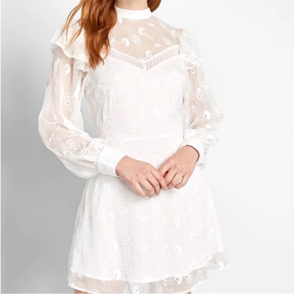 NWT ModCloth Seeing Eye to Eyelet Sheer Long Sleeve Lace Dress